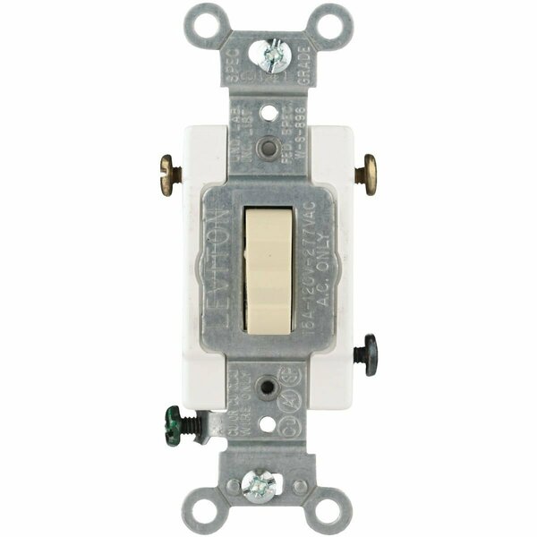 Leviton Toggle Ivory 15A Grounding Quiet 3-Way Switch S07-CS315-2IS